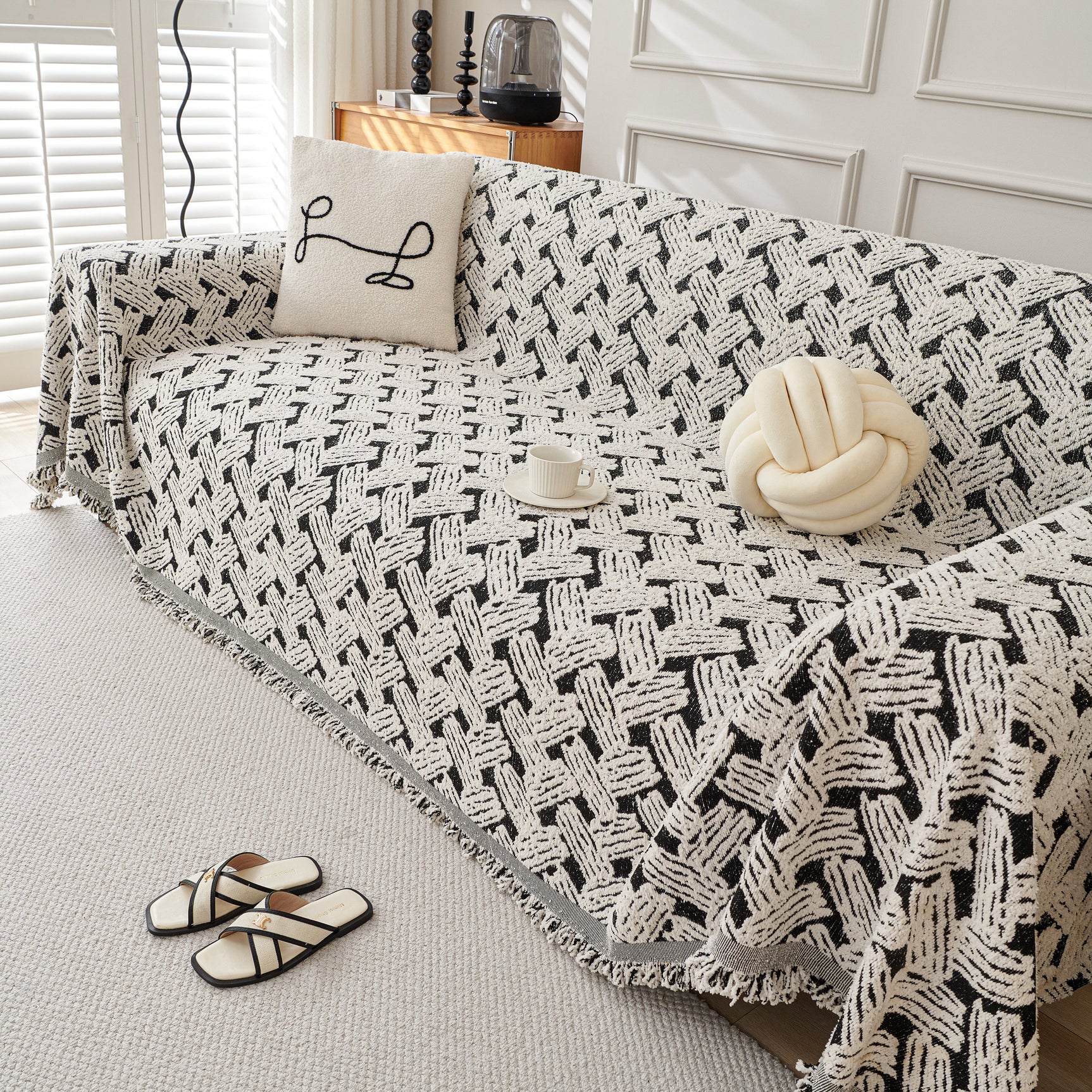 Oversized Reversible Couch Covers Sheet Blanket, L-Shape U-Shaped Sectional Protector for Cats Dogs - Ornate Home