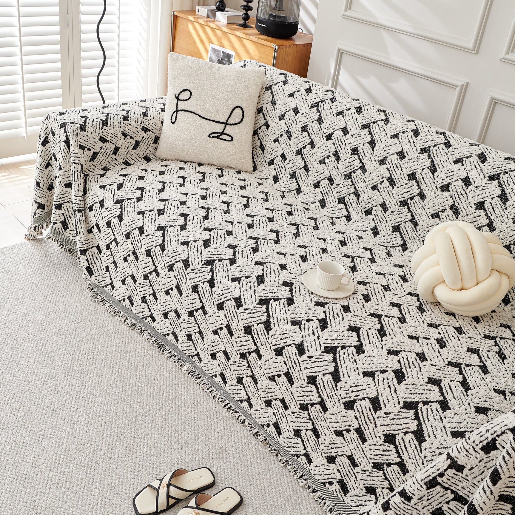 Oversized Reversible Couch Covers Sheet Blanket, L-Shape U-Shaped Sectional Protector for Cats Dogs - Ornate Home