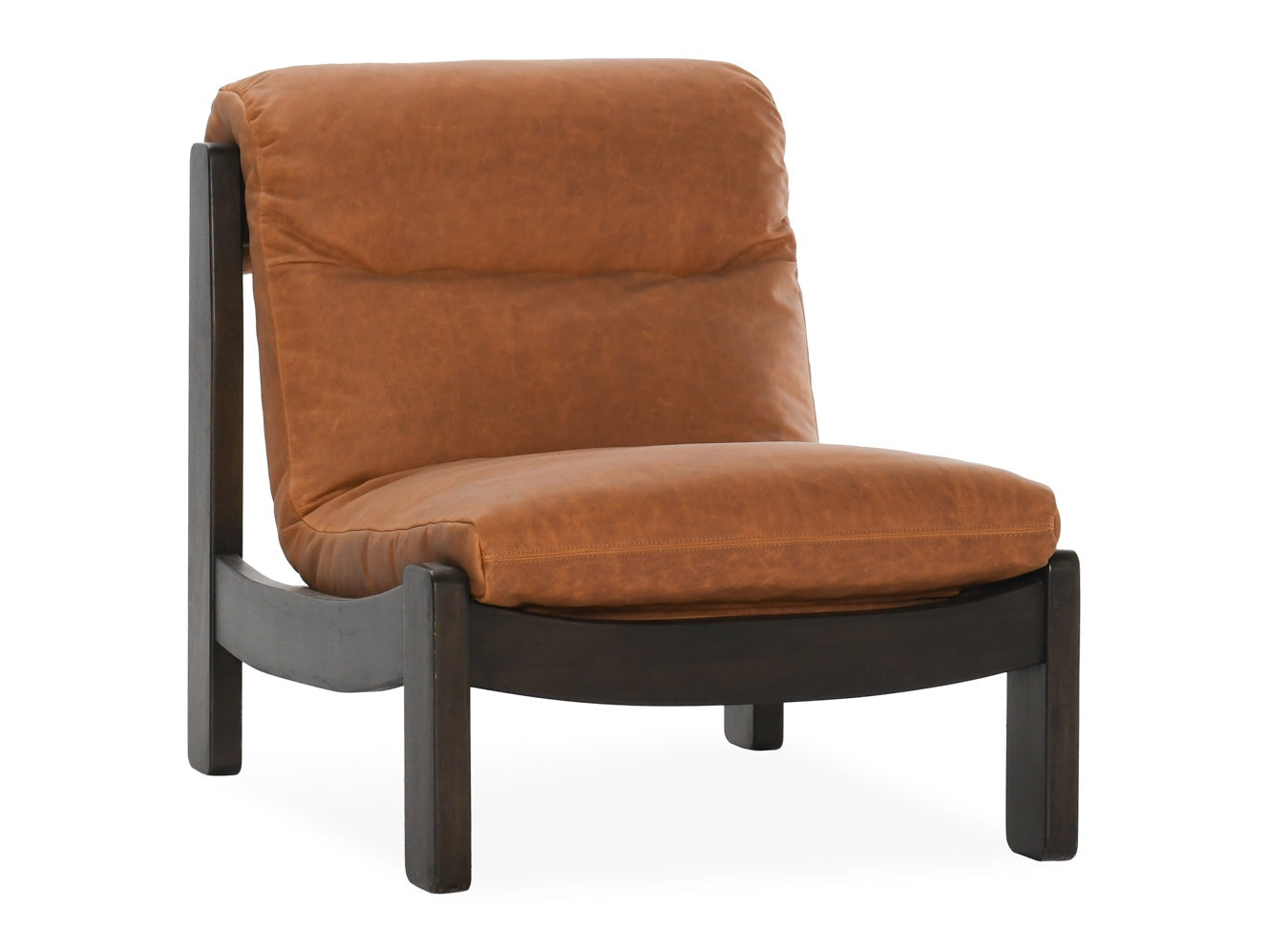 Owen Maple Brown Leather Accent Chair - Ornate Home
