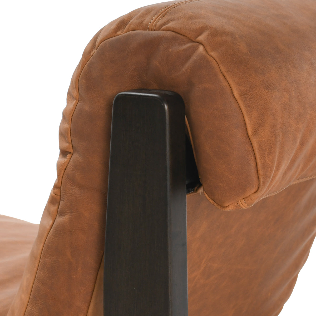 Owen Maple Brown Leather Accent Chair - Ornate Home