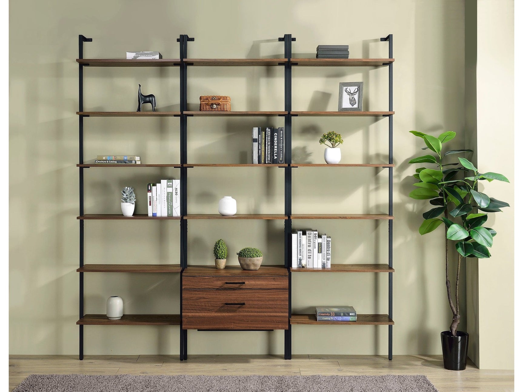 Owens Walnut 3-piece Wall Shelf - Ornate Home