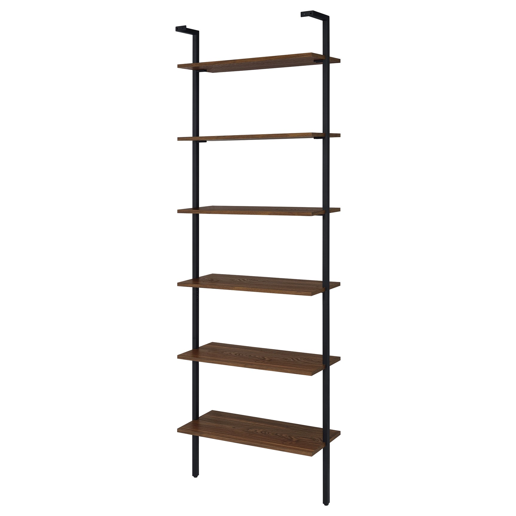 Owens Walnut 6-shelf Wall Shelf - Ornate Home