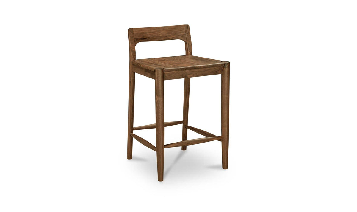 Owing Walnut Counter Low Back Stool