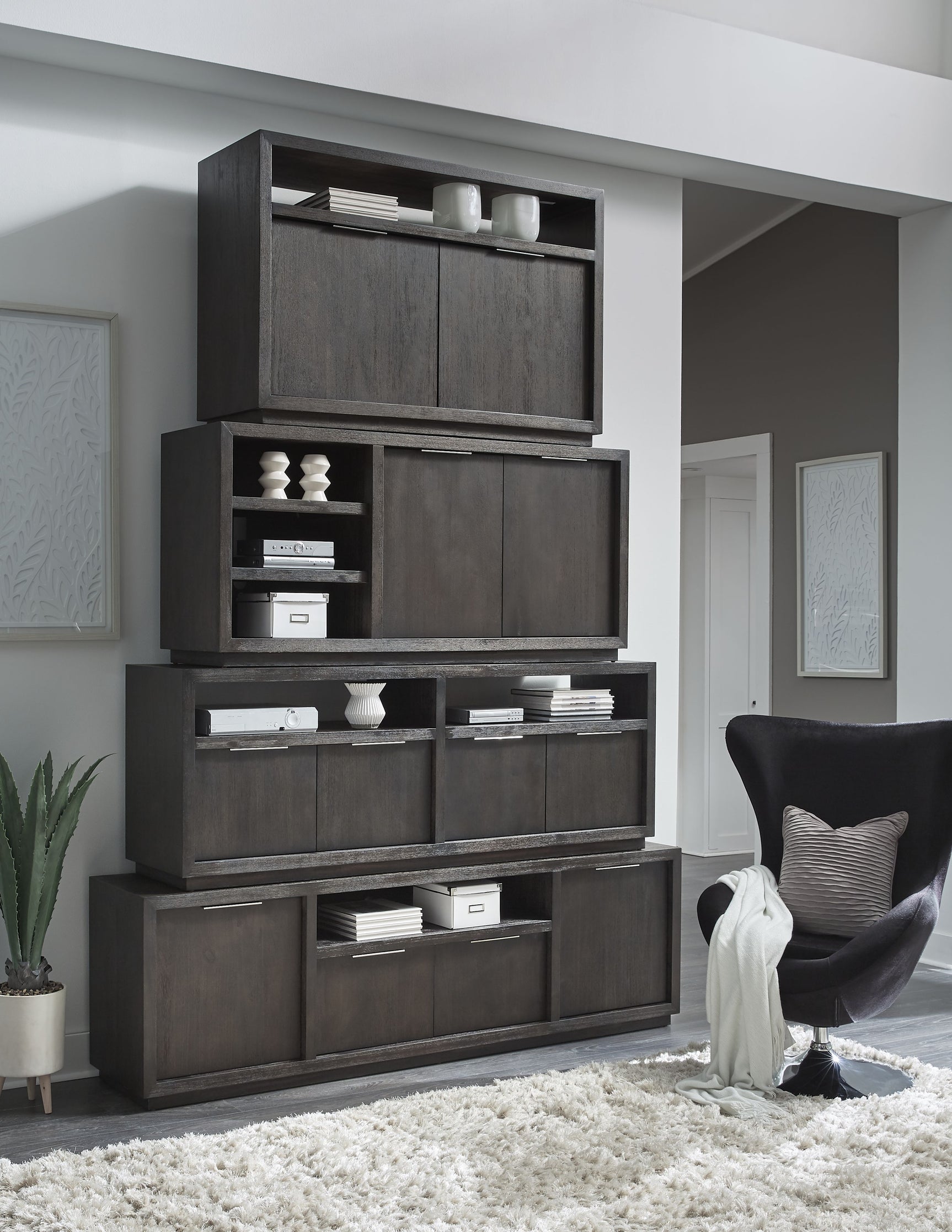 Oxford Entertainment Console 84W in Basalt Grey - Ornate Home