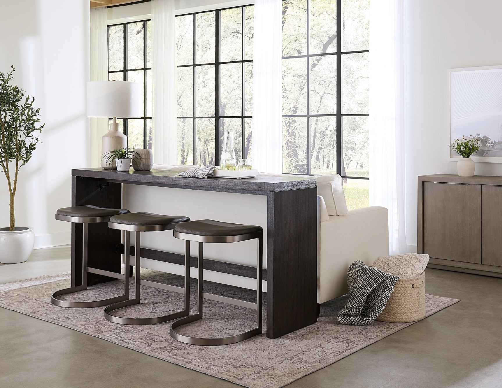 Oxford Gathering Table with USB/Power in Basalt Grey - Ornate Home