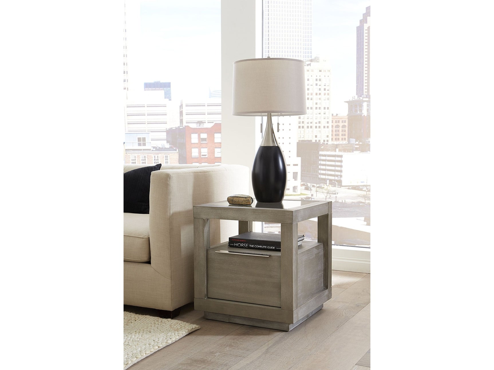 Oxford One-Drawer End Table in Mineral - Ornate Home