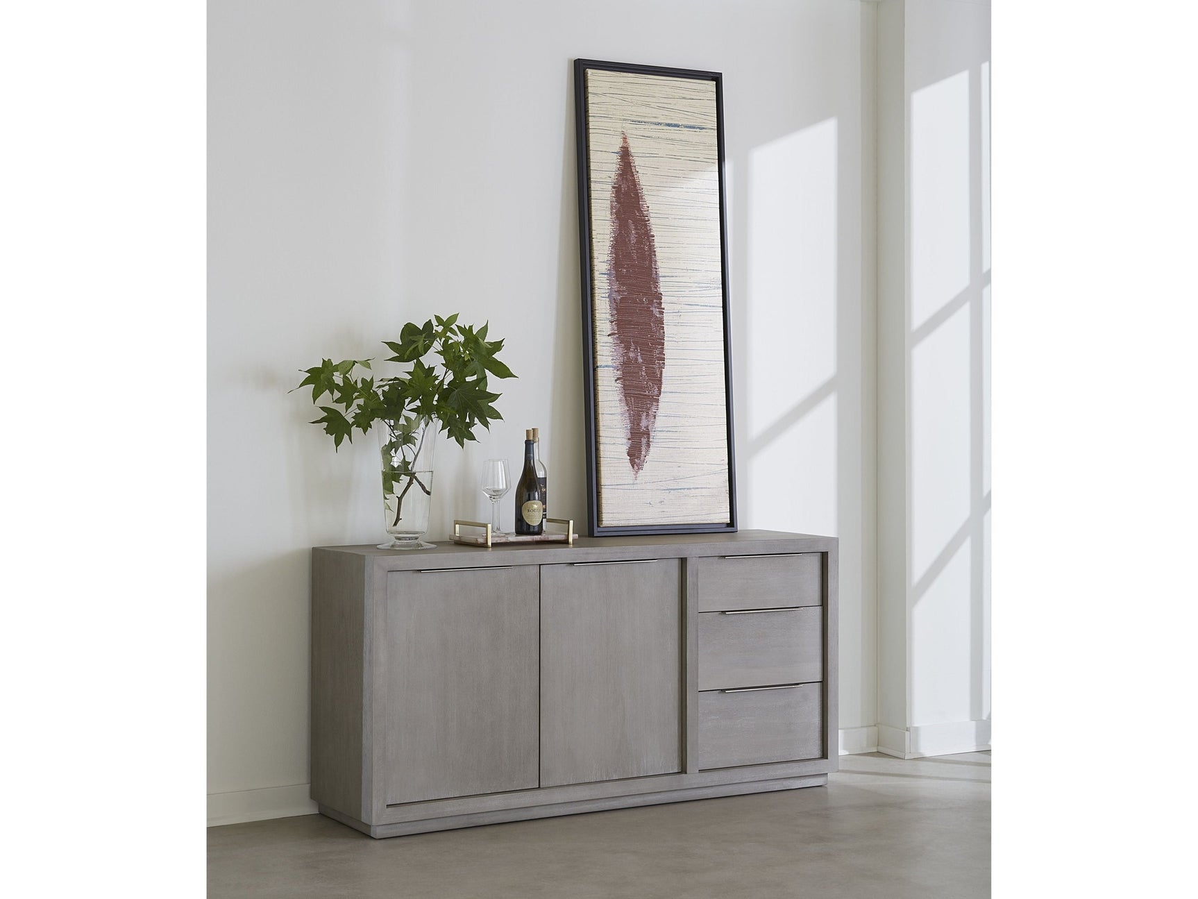 Oxford Three-Drawer Sideboard in Mineral - Ornate Home