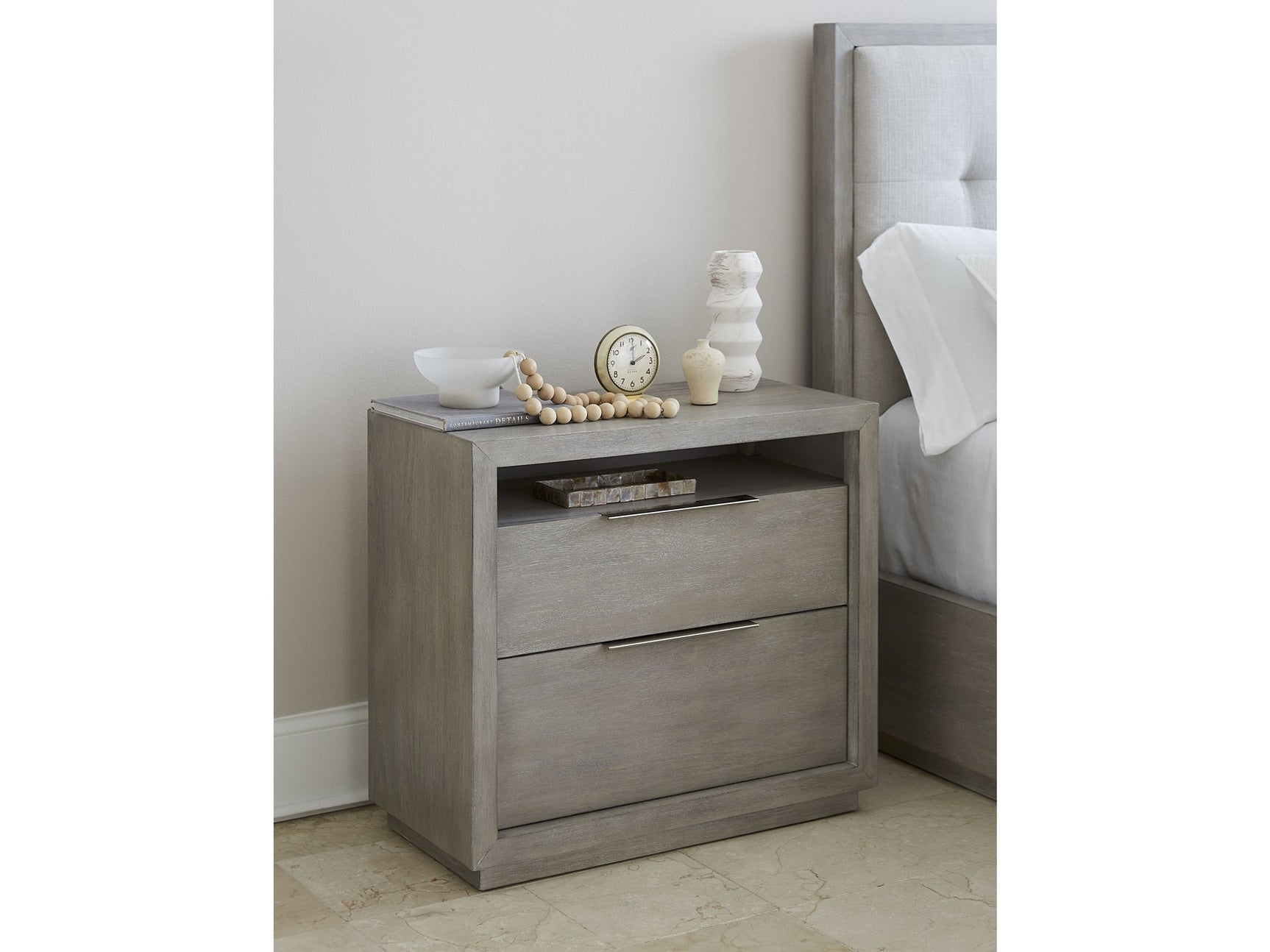 Oxford Two-Drawer Nightstand in Mineral - Ornate Home