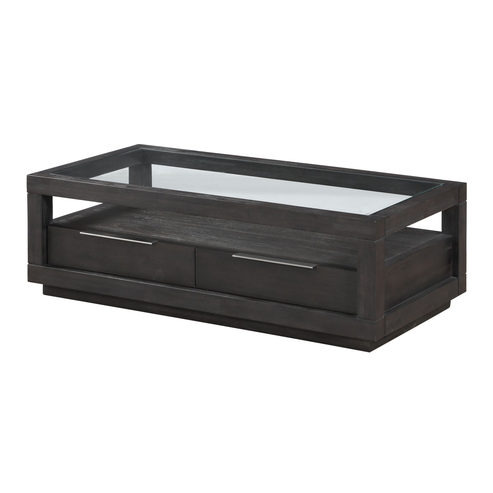 Oxford Two Drawer Rectangular Coffee Table in Basalt Grey - Ornate Home