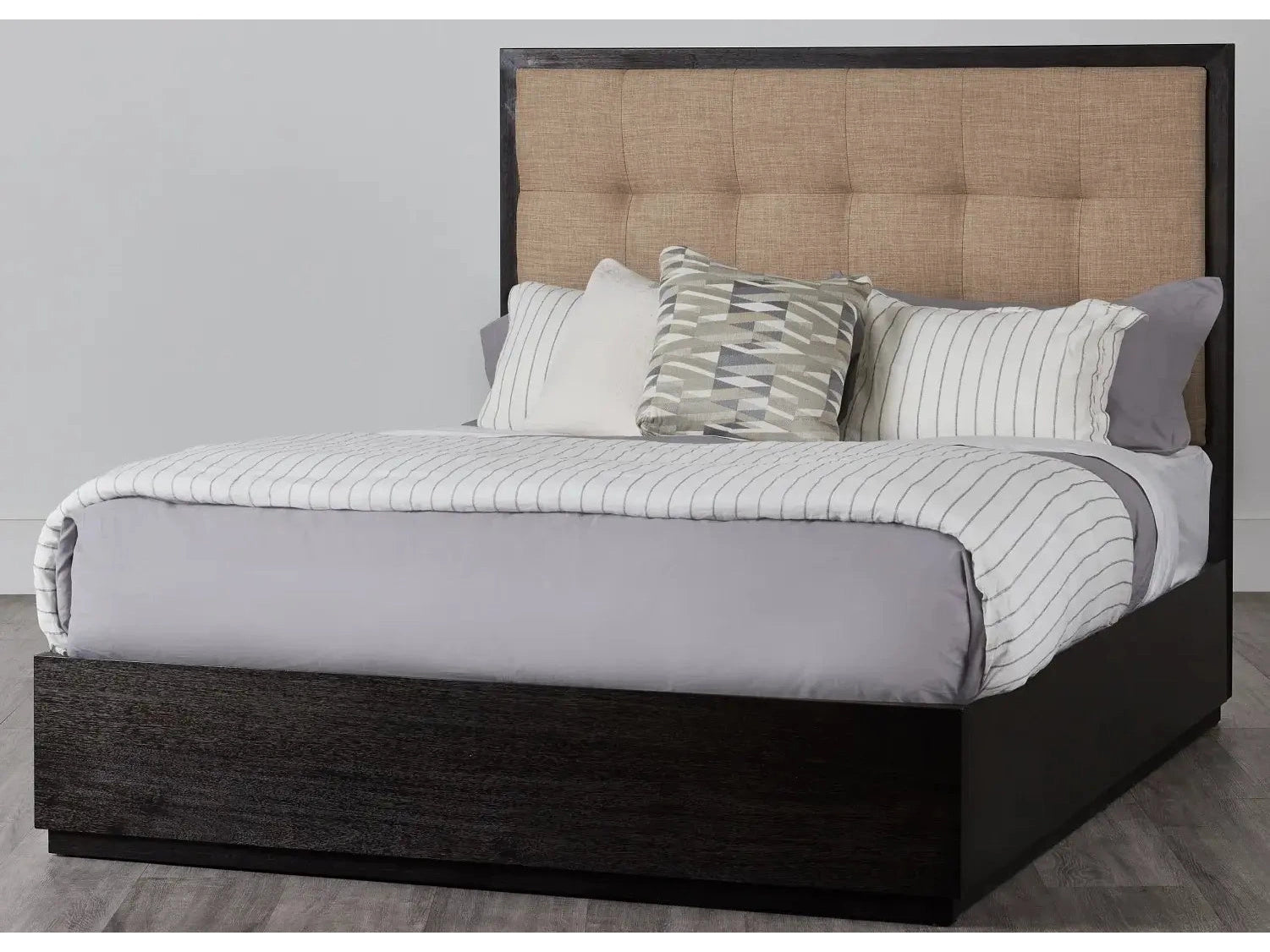 Oxford Upholstered Platform Bed in Toast - Ornate Home