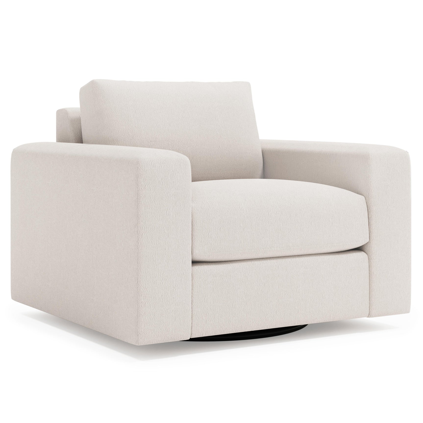 Vaughn Ivory Swivel Chair Without Pillows