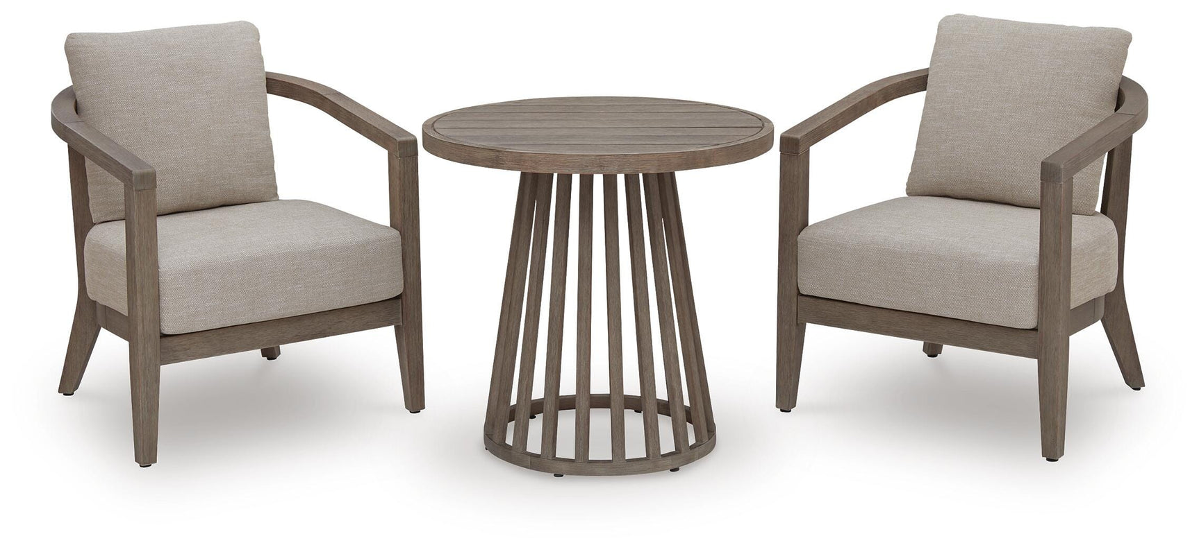 Sunset Lake Beige Outdoor Chairs with Cushions/Table (Set of 3)