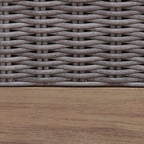 Francis Beach Natural/Gray Outdoor Loveseat with Cushion
