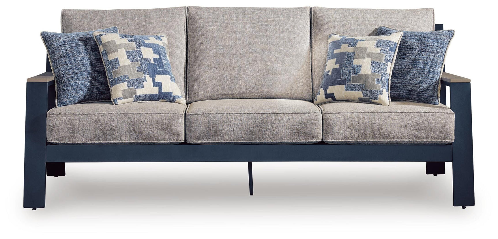 Mabry Shores Navy Blue/Driftwood Outdoor Sofa with Cushion