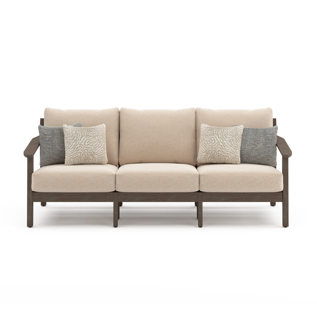 Adams Lane Dark Brown/Beige Outdoor Sofa