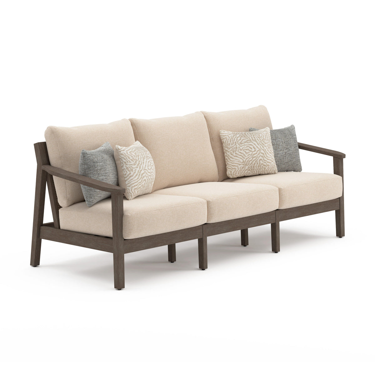 Adams Lane Dark Brown/Beige Outdoor Sofa