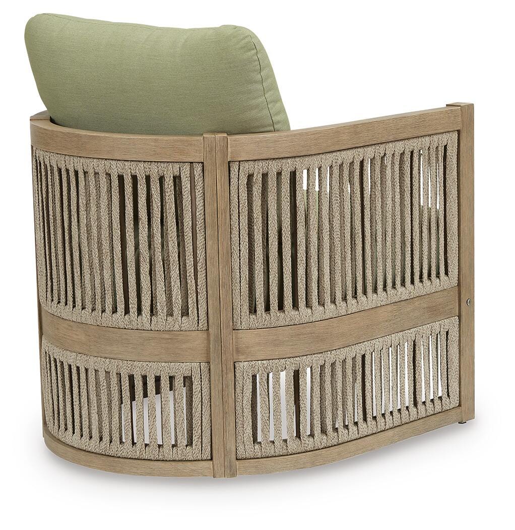 Vision Lane Beige/Green Outdoor Lounge Chair (Set of 2)
