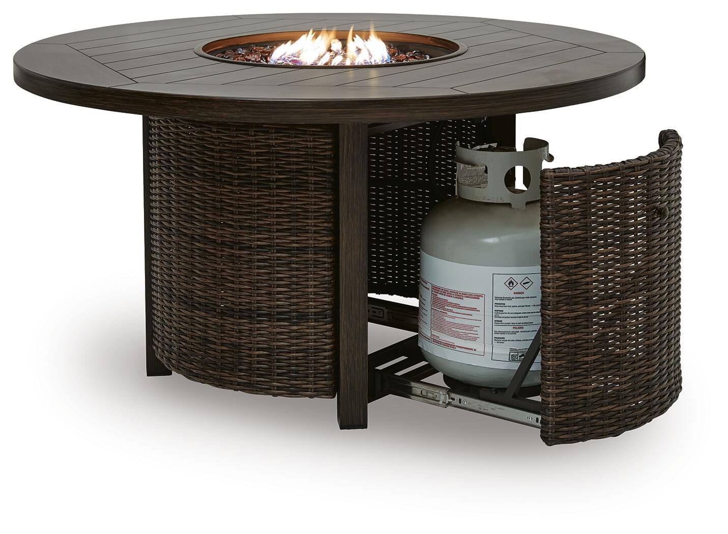 Drakes Beach Dark Brown Outdoor Fire Pit Table
