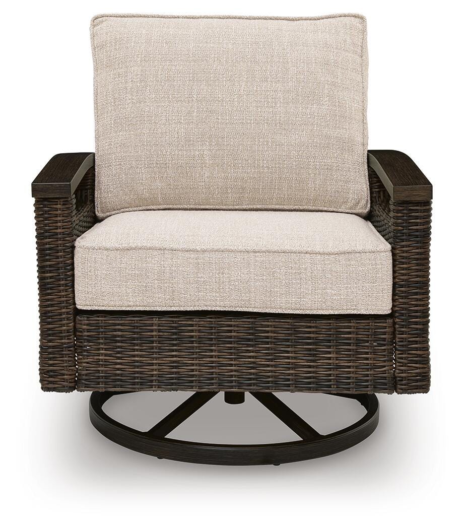 Drakes Beach Dark Brown Outdoor Swivel Lounge Chair (Set of 2)