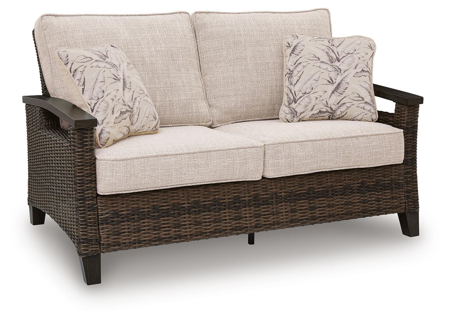 Drakes Beach Dark Brown Outdoor Loveseat with Cushion
