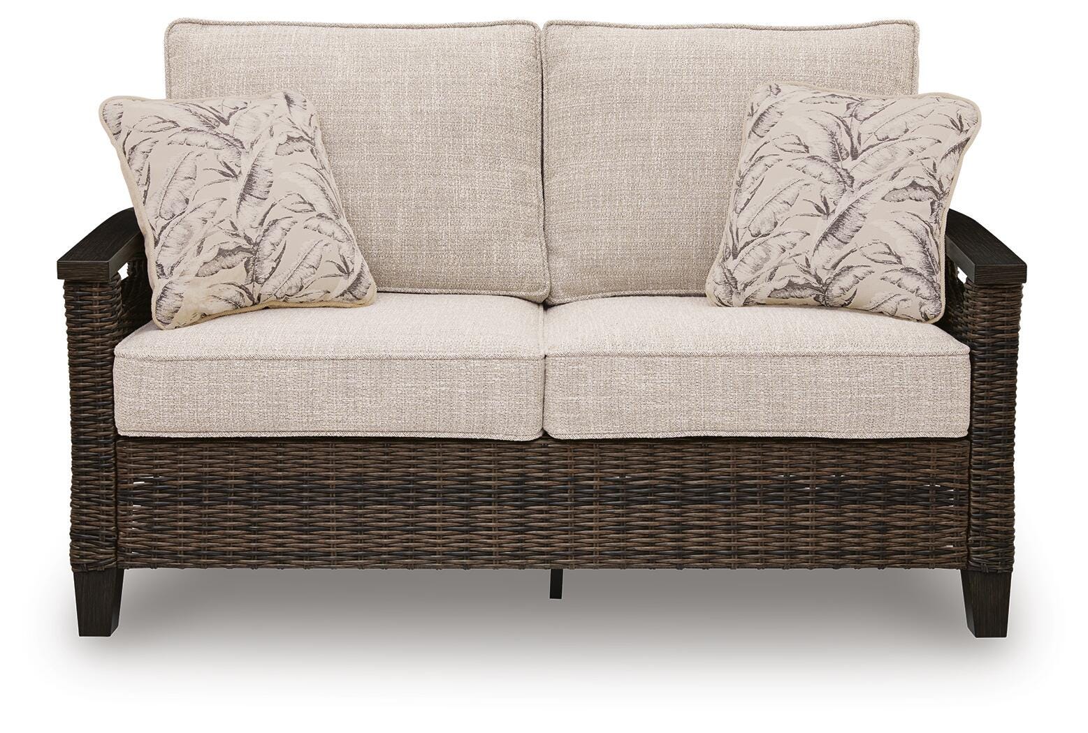 Drakes Beach Dark Brown Outdoor Loveseat with Cushion