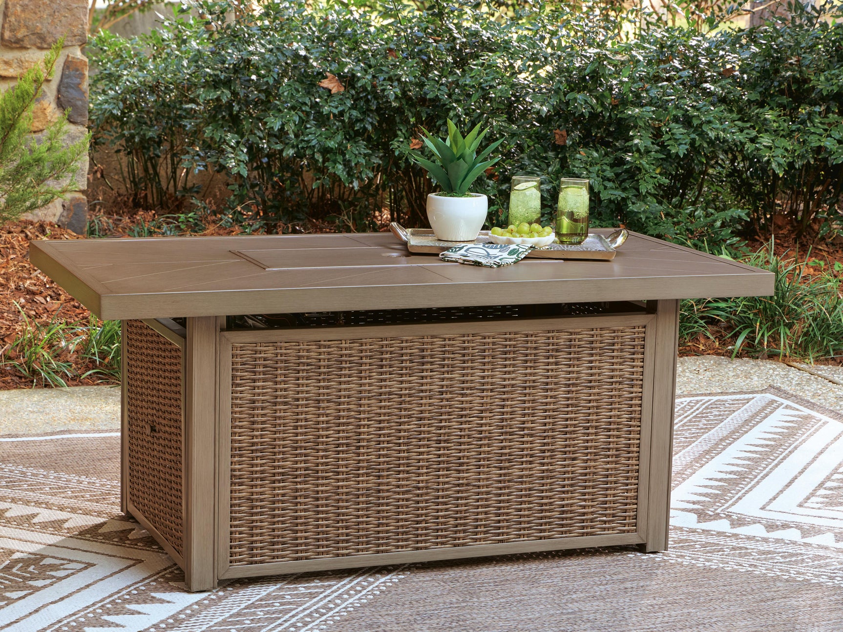 Revare Beach Beige Outdoor Fire Pit Table