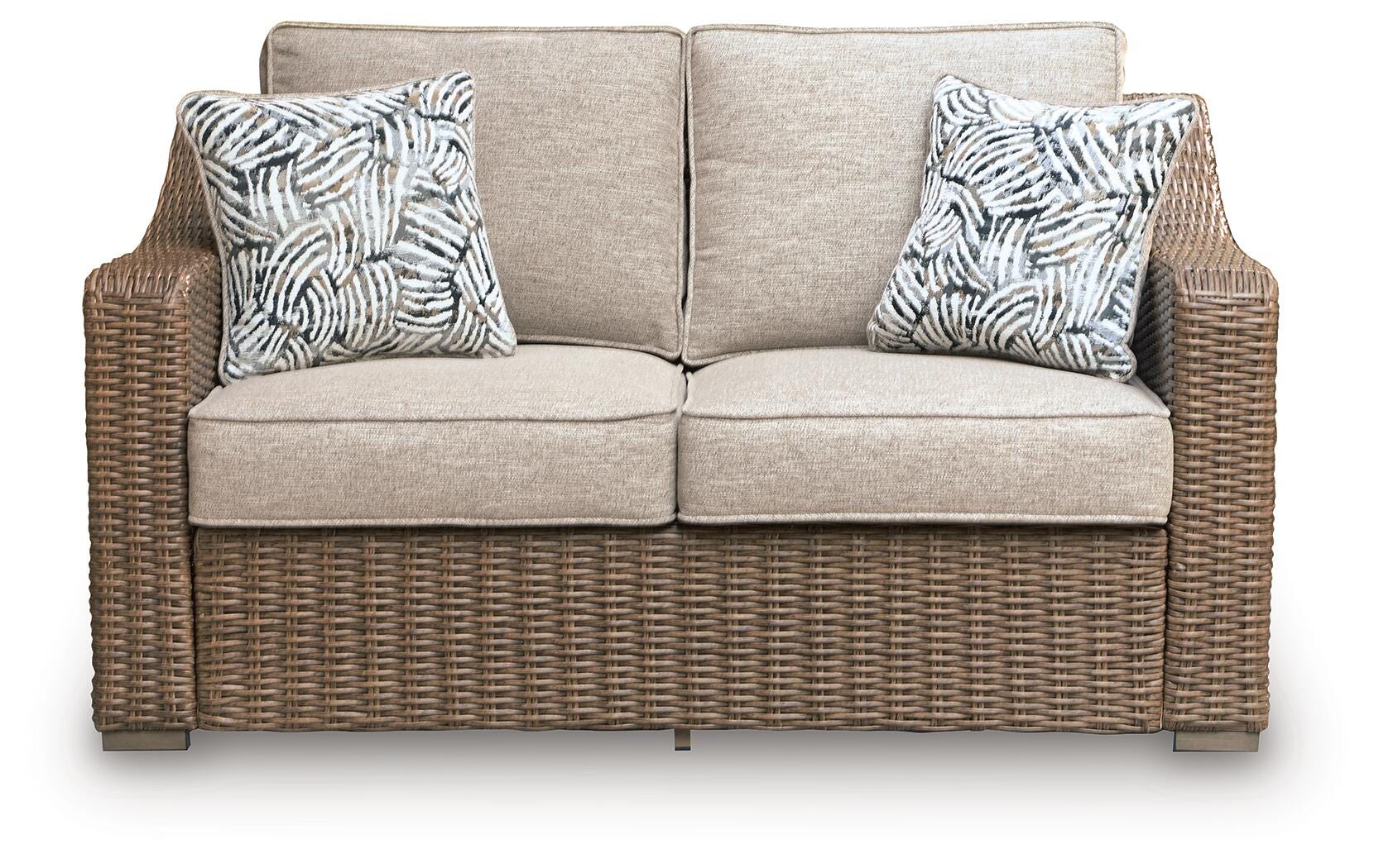 Revare Beach Beige Outdoor Loveseat with Cushion