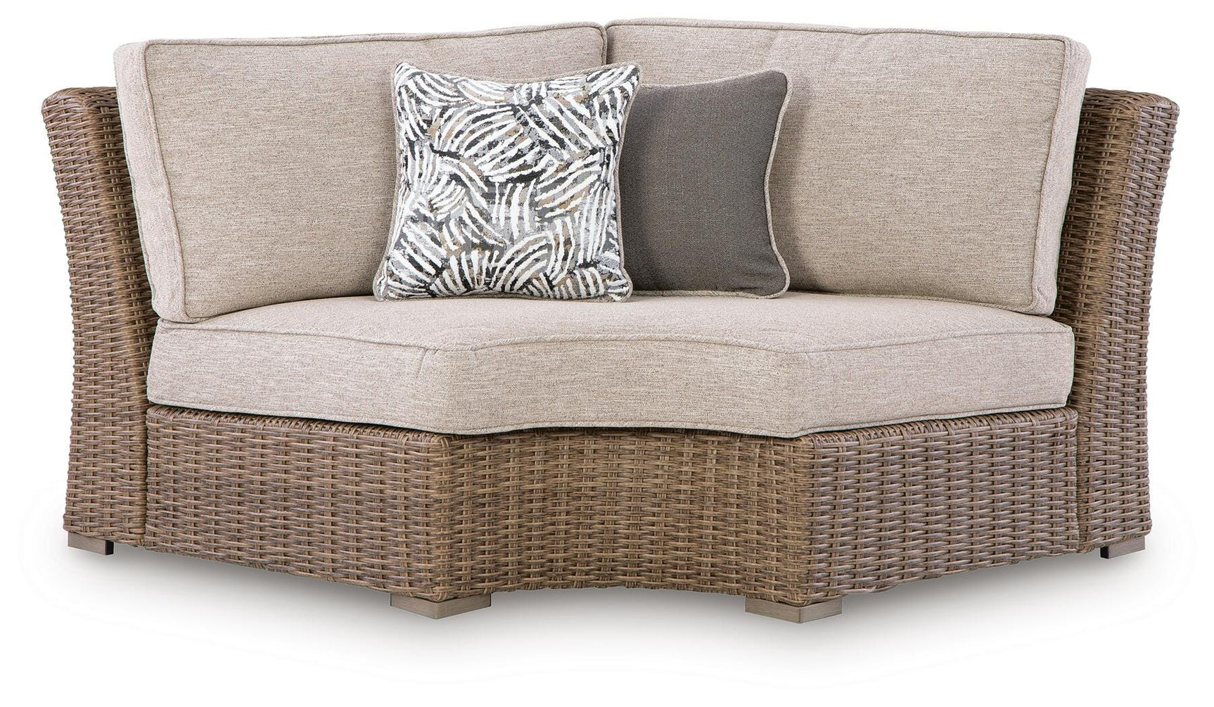 Revare Beach Beige Outdoor Curved Corner Chair with Cushion