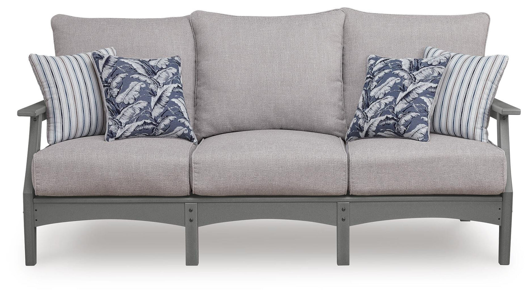 Lone View Bay Gray Outdoor Sofa with Cushion