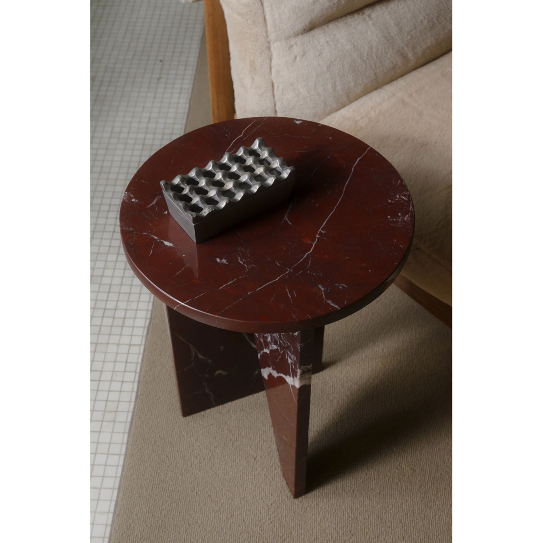Grace Rosso Levante Marble Accent Table