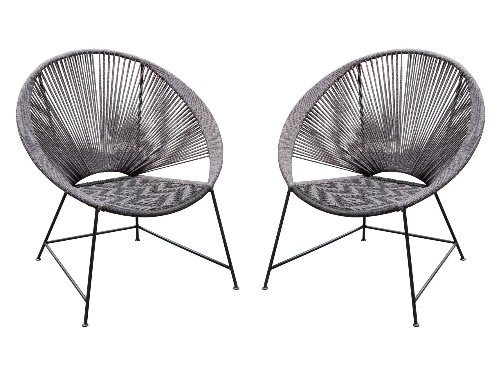 Pablo Black/Grey Accent Chairs (Set of 2) - Ornate Home