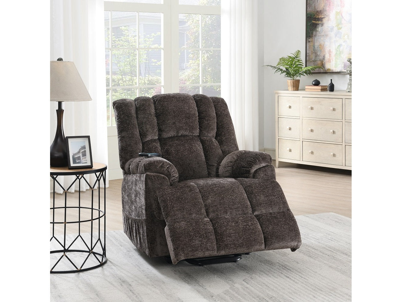 Pacay Brown Chenille Power Recliner - Ornate Home