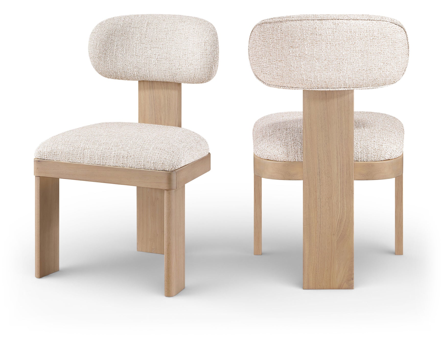 Pacific Beige/Natural Textured Fabric Upholstered Dining Chair (Set of 2) - Ornate Home