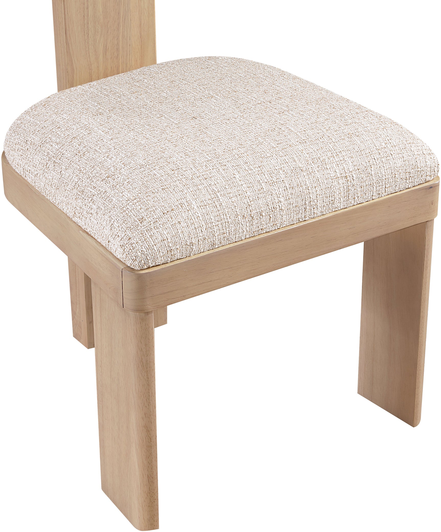 Pacific Beige/Natural Textured Fabric Upholstered Dining Chair (Set of 2) - Ornate Home