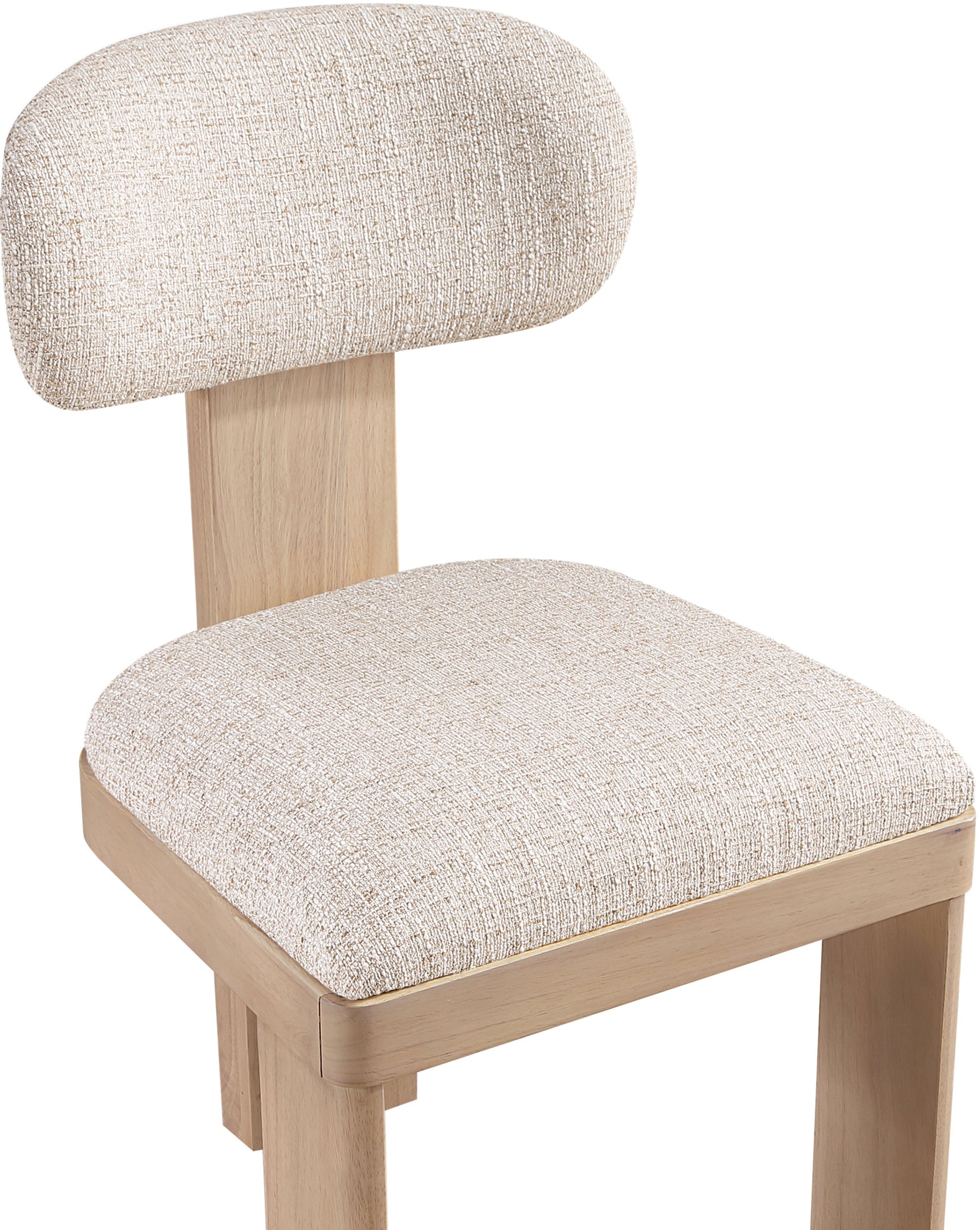 Pacific Beige/Natural Textured Fabric Upholstered Dining Chair (Set of 2) - Ornate Home
