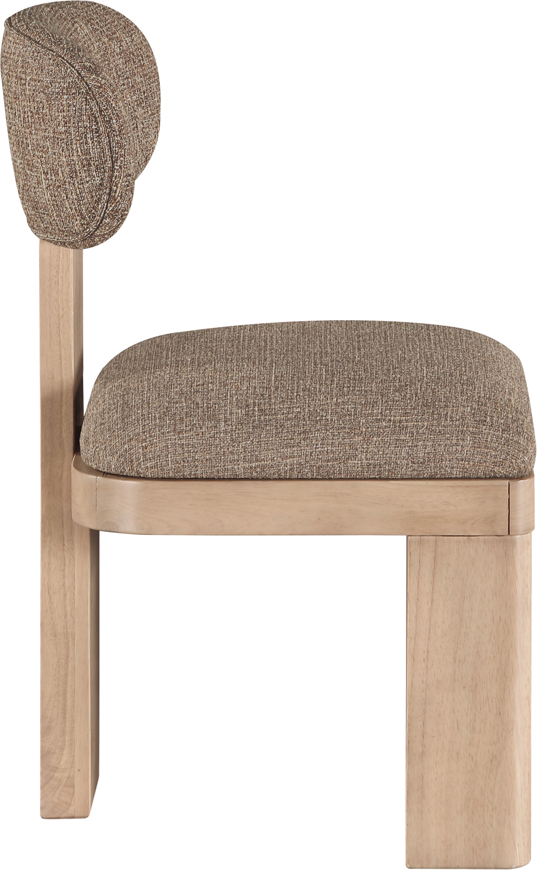 Pacific Brown/Natural Textured Fabric Upholstered Dining Chair (Set of 2) - Ornate Home