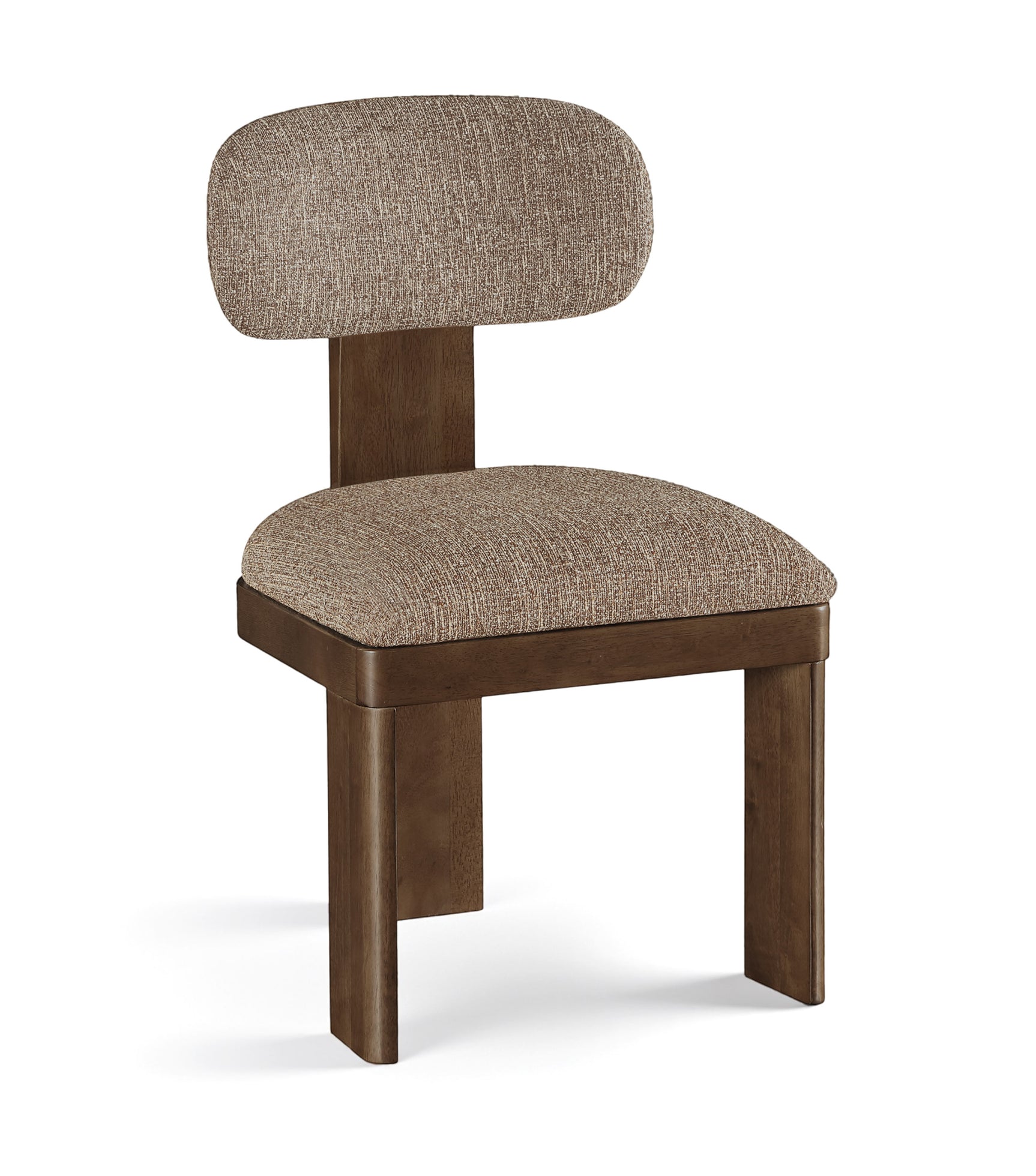 Pacific Brown/Walnut Textured Fabric Upholstered Dining Chair (Set of 2) - Ornate Home