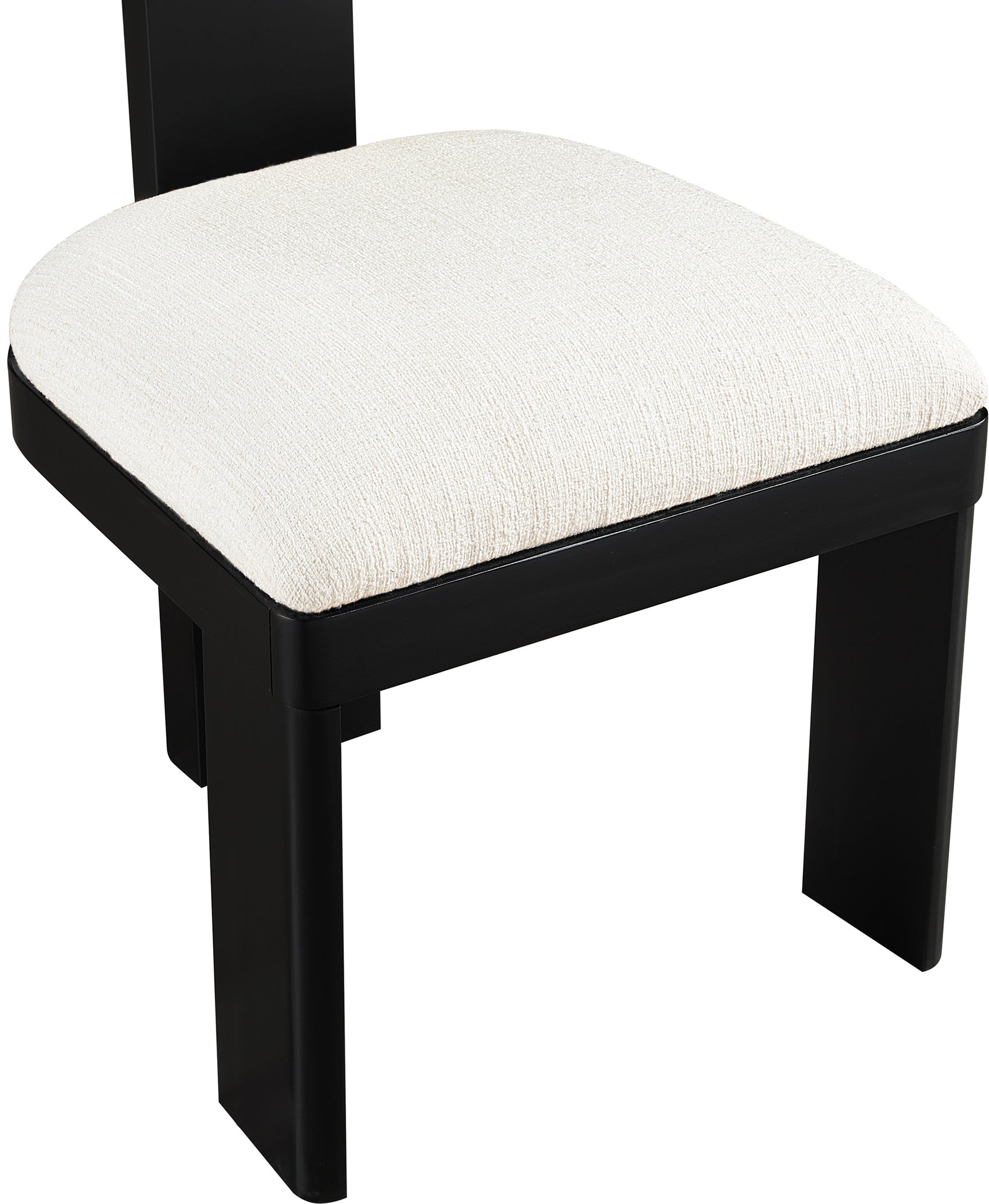 Pacific Cream/Black Textured Fabric Upholstered Dining Chair (Set of 2) - Ornate Home