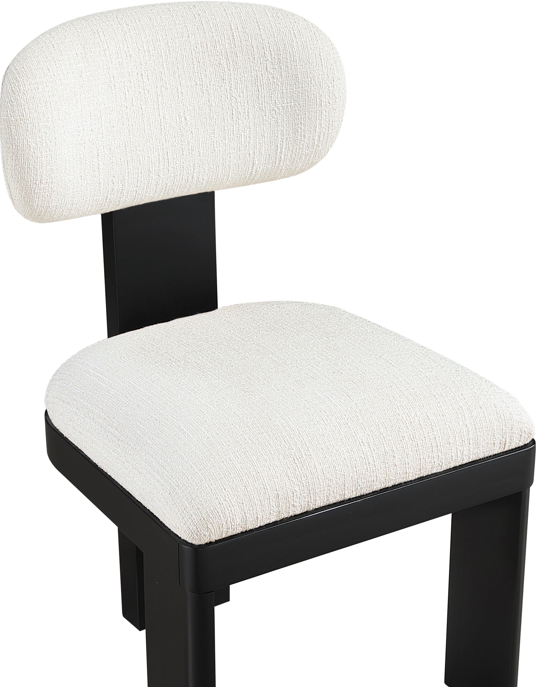 Pacific Cream/Black Textured Fabric Upholstered Dining Chair (Set of 2) - Ornate Home
