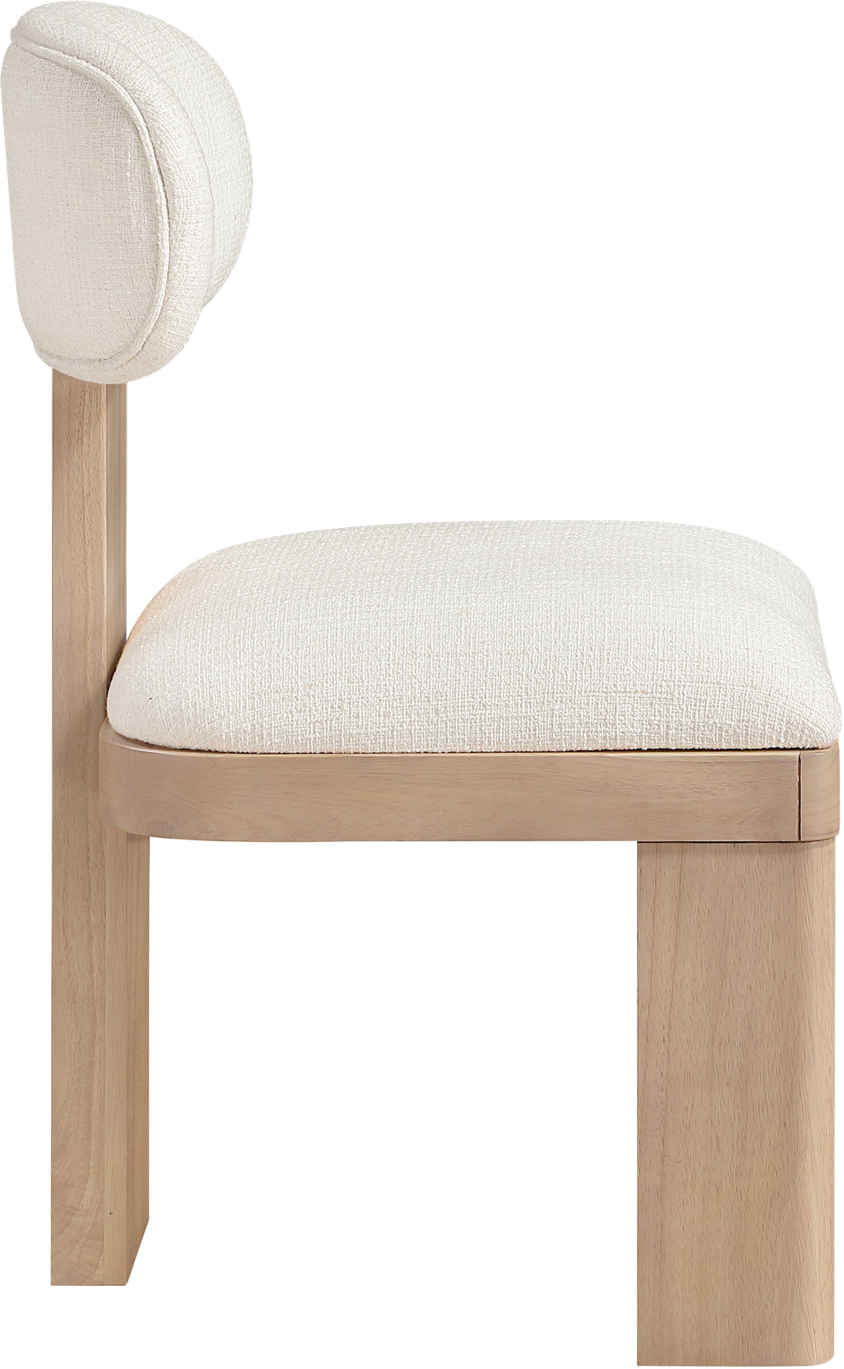 Pacific Cream/Natural Textured Fabric Upholstered Dining Chair (Set of 2) - Ornate Home