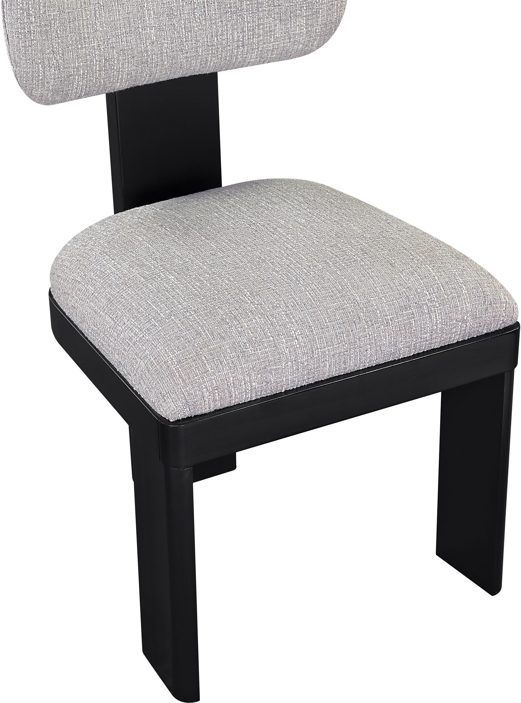 Pacific Grey/Black Textured Fabric Upholstered Dining Chair (Set of 2) - Ornate Home
