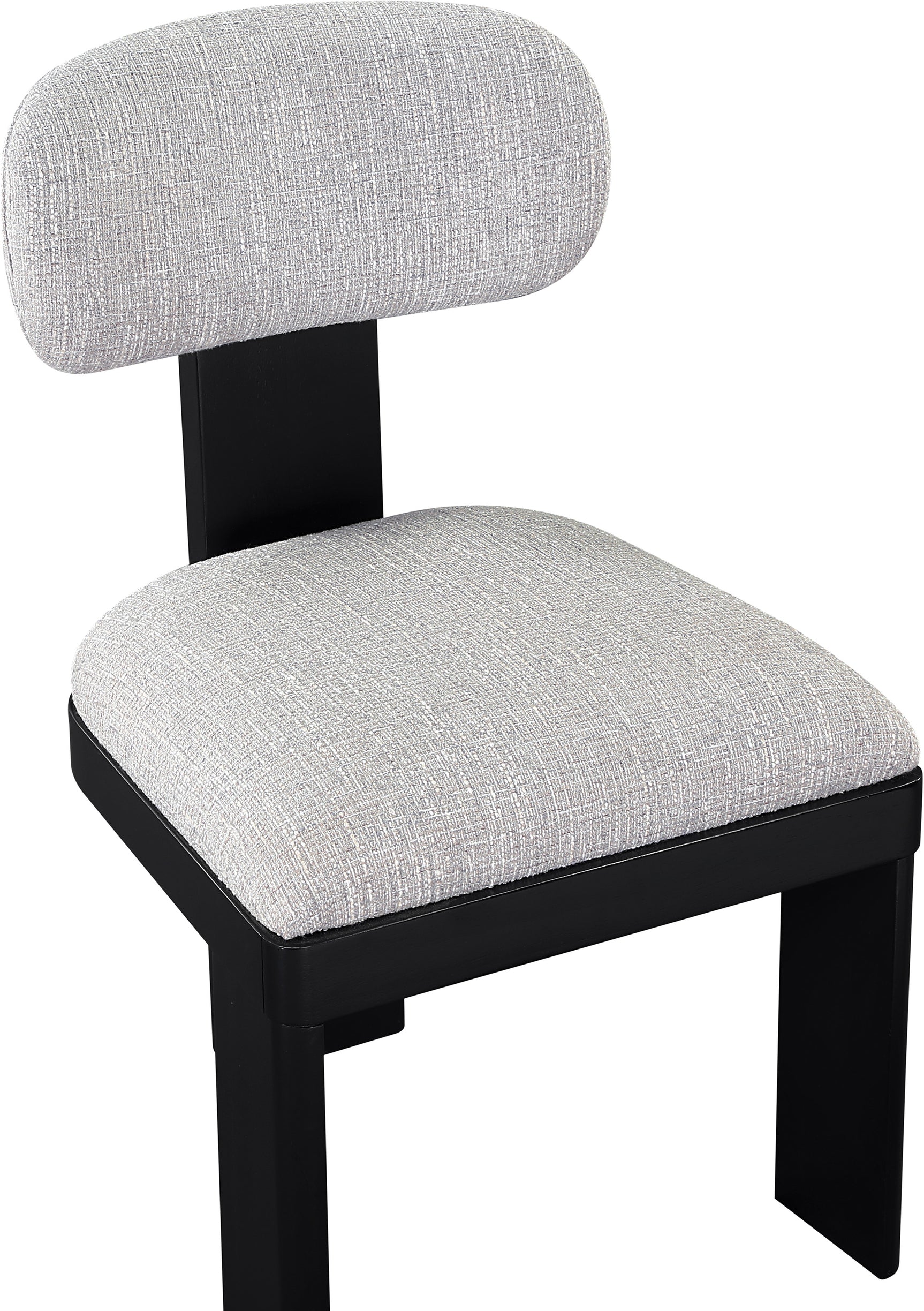 Pacific Grey/Black Textured Fabric Upholstered Dining Chair (Set of 2) - Ornate Home