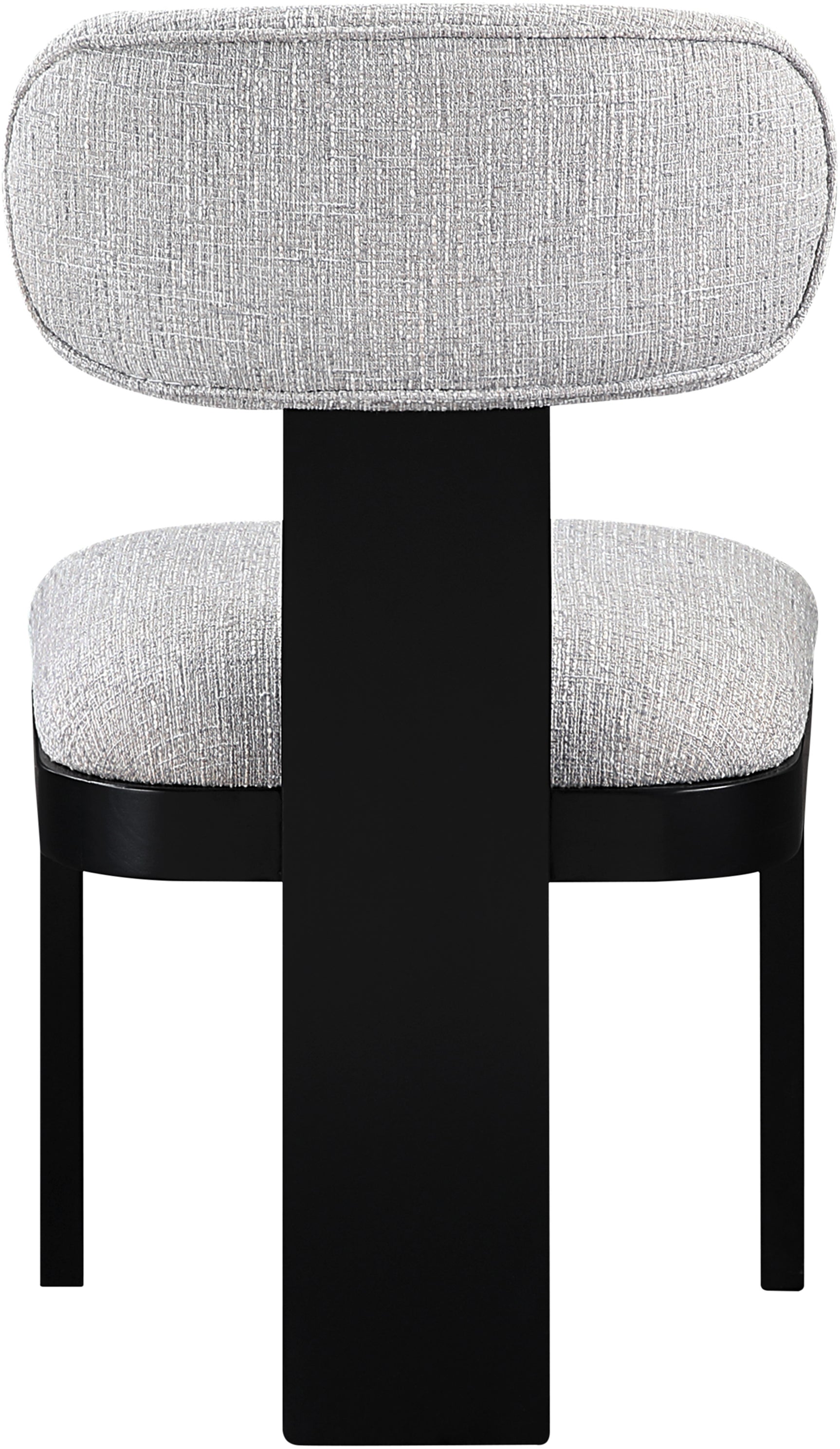 Pacific Grey/Black Textured Fabric Upholstered Dining Chair (Set of 2) - Ornate Home