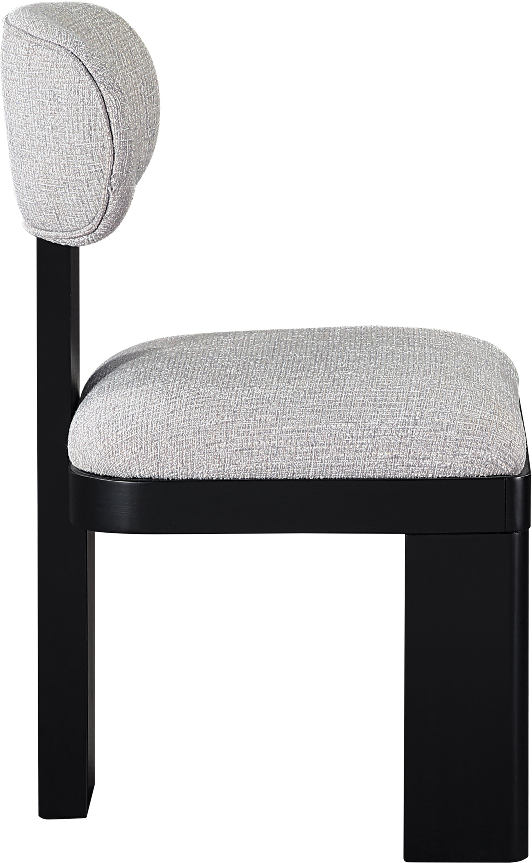 Pacific Grey/Black Textured Fabric Upholstered Dining Chair (Set of 2) - Ornate Home