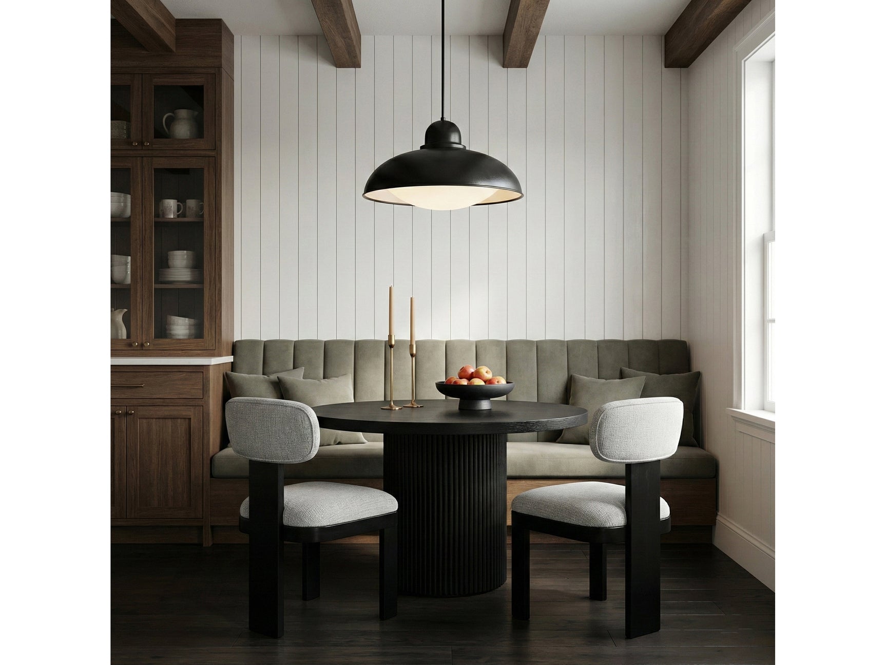 Pacific Grey/Black Textured Fabric Upholstered Dining Chair (Set of 2) - Ornate Home