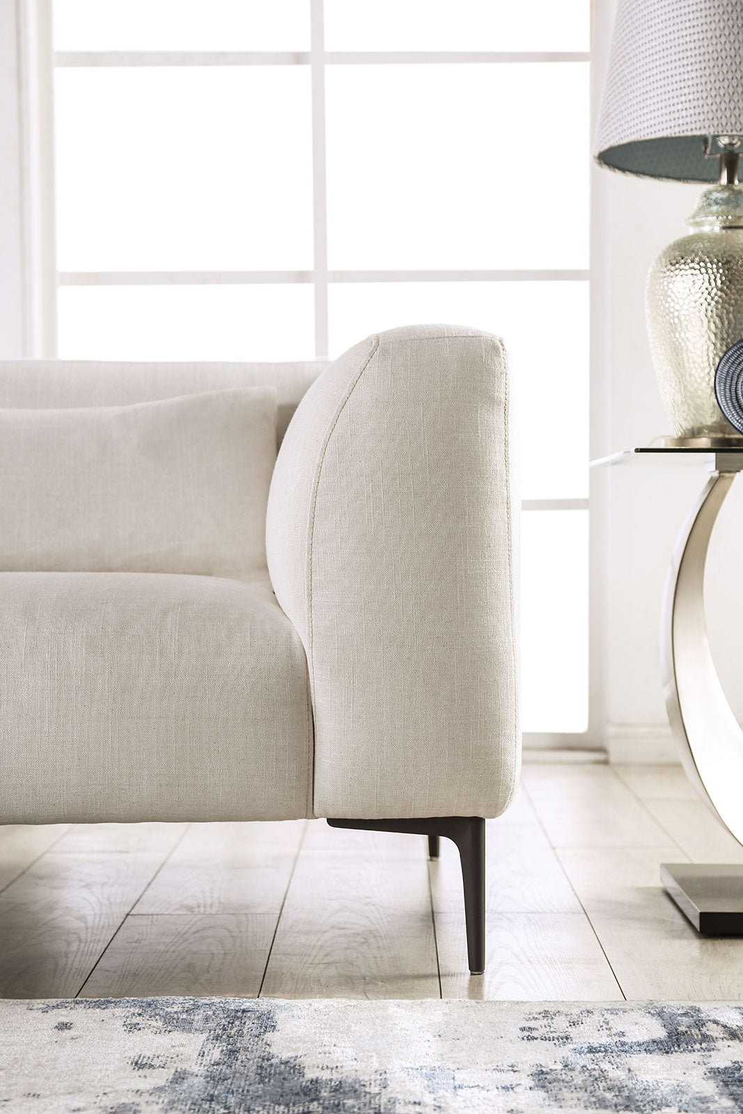 Paderborn Linen White Left Chaise Sectional - Ornate Home