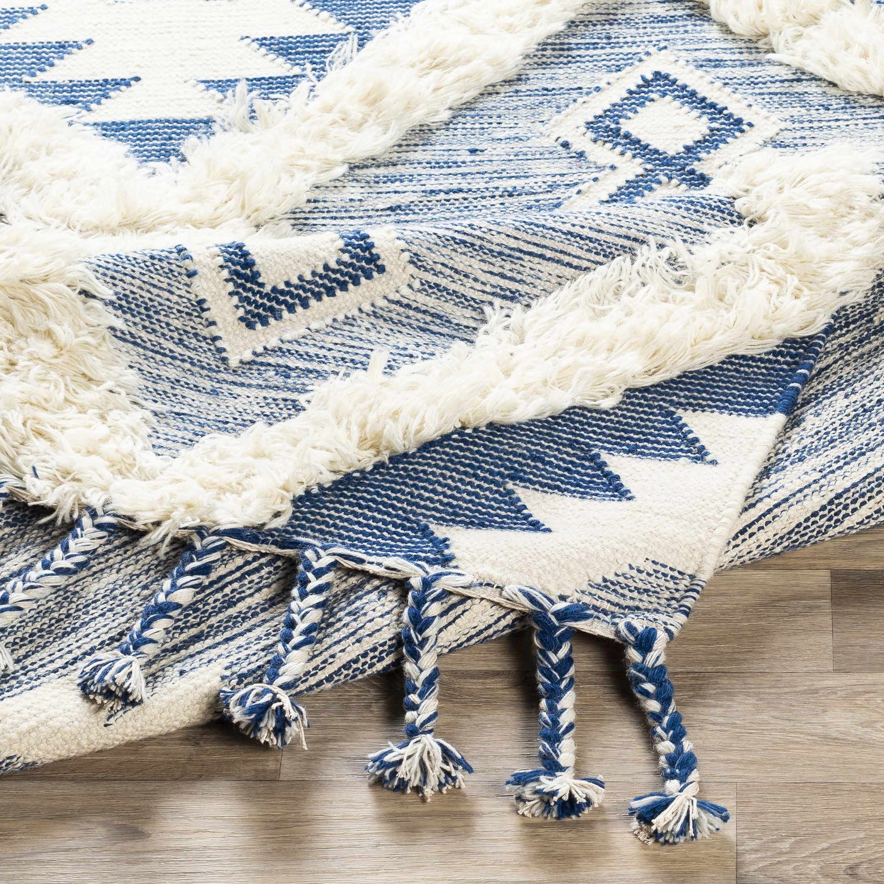 Painesdale Blue/White Wool Carpet - Clearance - Ornate Home