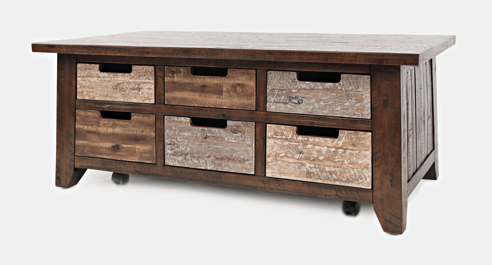 Painted Canyon Distressed Brown Box Cocktail Table - Ornate Home