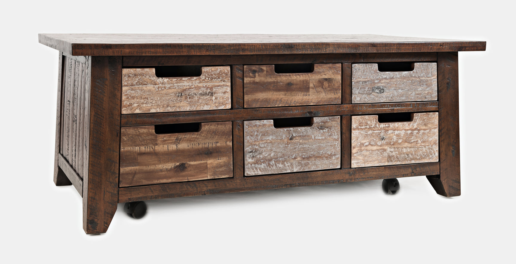 Painted Canyon Distressed Brown Box Cocktail Table - Ornate Home