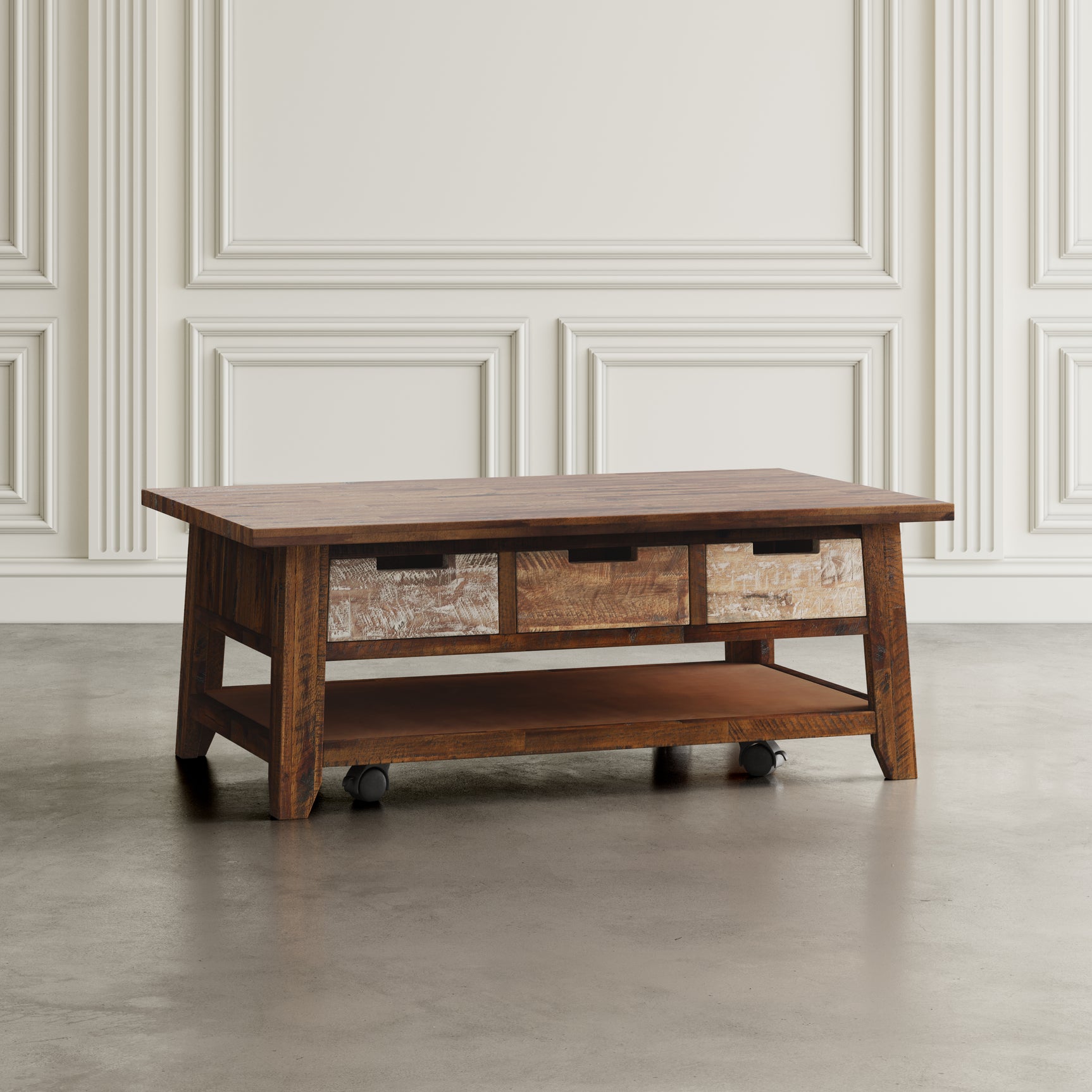 Painted Canyon Distressed Brown Cocktail Table - Ornate Home